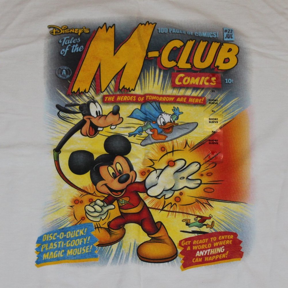 Disney Store Studio Collection XL white t-shirt M-Club‎ Comics Mickey Mouse
